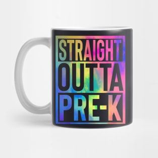 Straight Outta Pre K Last Day Of School Graduate Tie Dye Mug